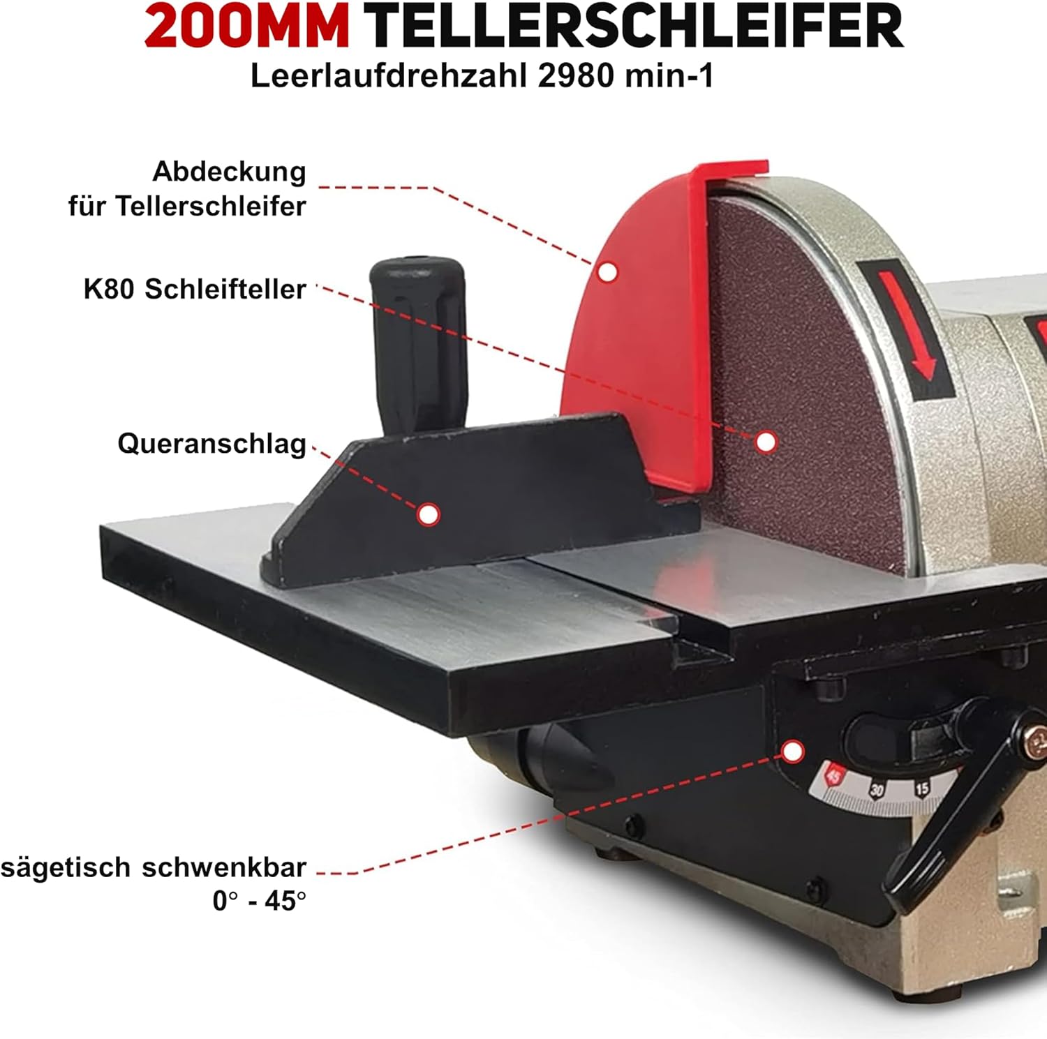 BUCKTOOL 500W Band-Tellerschleifer mit Zubehör 